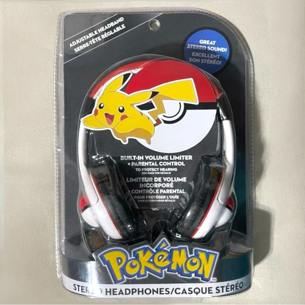 🧸2/$10🧩3/$12 NWT Pokémon Pokeball Wired Over Ear Kids Headphones